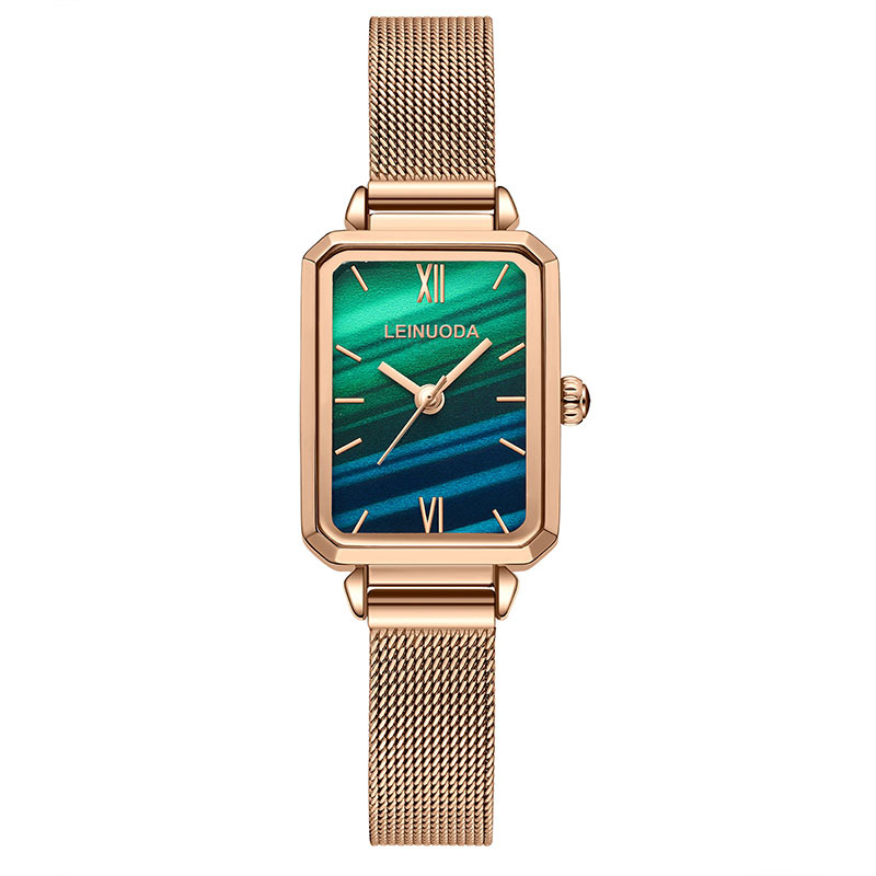 Reloj verde pequeño de alta calidad simple elegante Aleación de moda impermeable reloj de cuarzo para mujer estudiante niña reloj transfronterizo