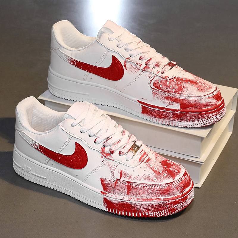Nike Official Putian Factory Aj Men's Shoes Low-Top Crime Scene Air Force One Sports Sneakers Af1 White Shoes for Women