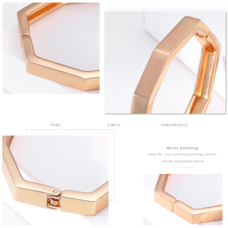 Simple Glossy Octagonal Prismatic Alloy Bracelet display picture 1