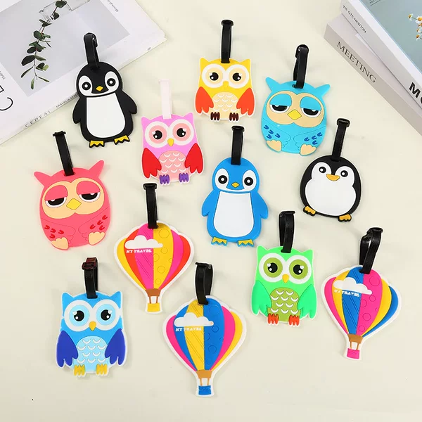 Cartoon Animal Creative Luggage Tag Suitcase Name Tag Identification Pendant Soft Glue Anti-Lost Strap Luggage Tag