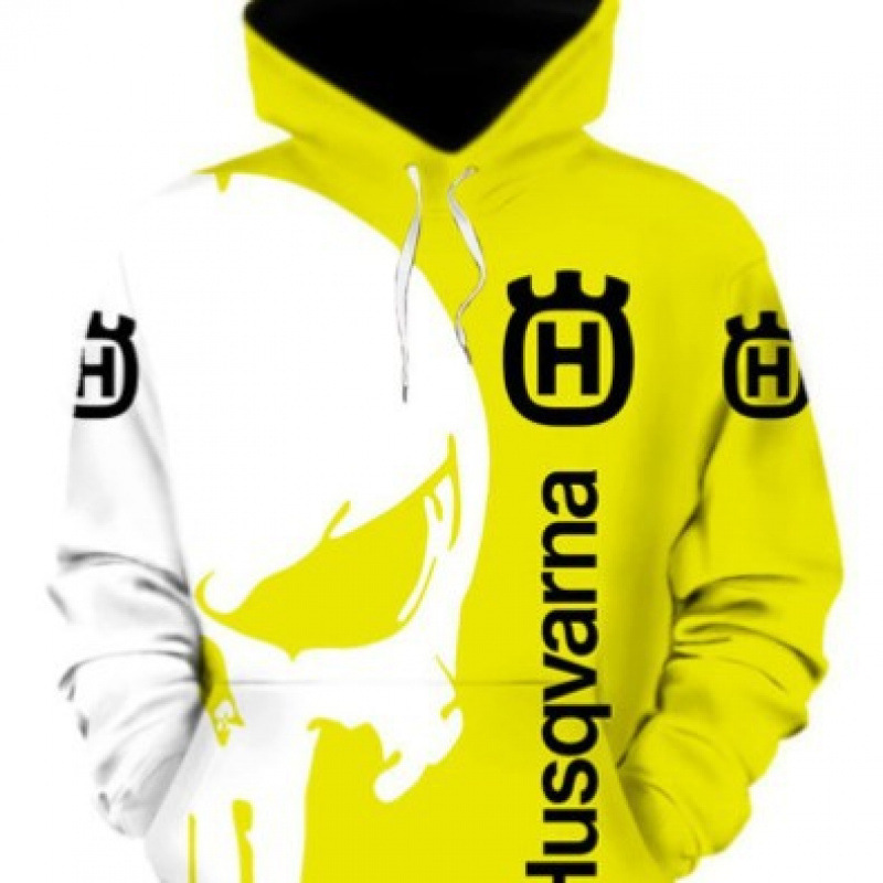 Hyf Factory Direct Sales Spring and Autum American Retro Style Skull 3D Printed Men's Sports Hooded Sweatshirt Full