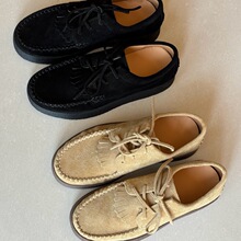 urbanic 30新款流苏厚底麂皮系带软德比鞋韩版乐福牛津鞋莫卡辛女