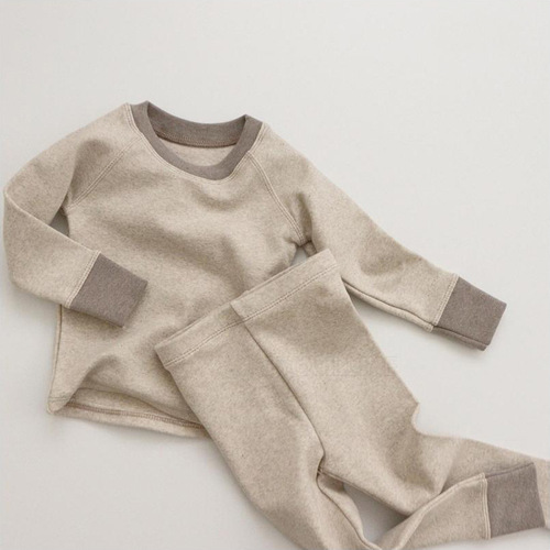 Korean style children's clothing children's home clothes spring and autumn undergarments baby fleece tops thick pants children's pajamas set 