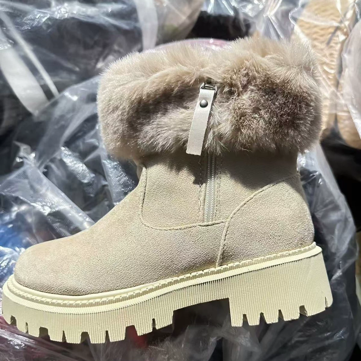 Women’s Martin‑style demi‑season warm boots, plus sizes 36–42, plush‑lined short tube