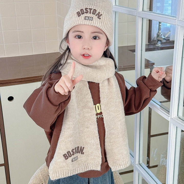 Coreano autunno inverno nuovo personalizzato lettera ricamata bambini maglia ragazzi e ragazze, colore solido ispessito caldo_voghion.com