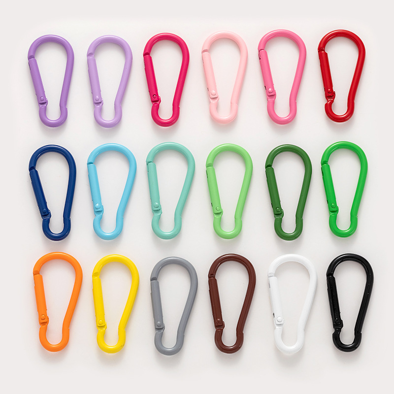 Colorful Aluminum Alloy Rolling Spray Gourd-Shaped Carabiner Jewelry Accessories Water Bottle Buckle Outdoor D-Shaped Hanging Buckle No. 5 Carabiner