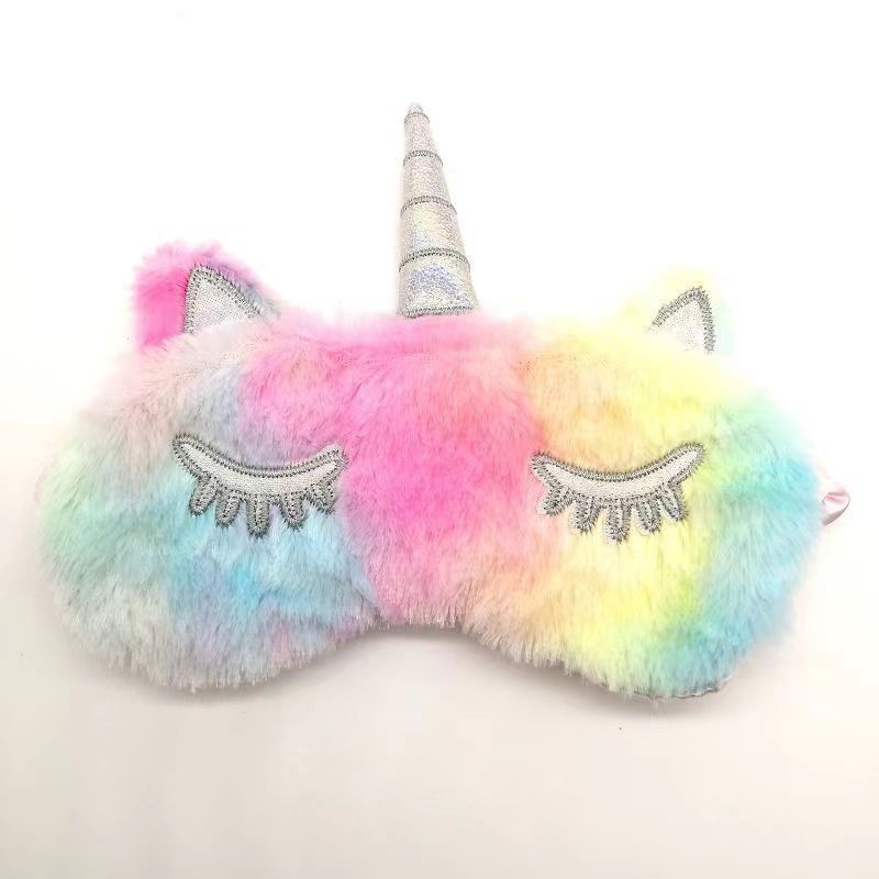 2023 nuevo unicornio lindo chica felpa sombreado máscara de ojos invierno dibujos animados niños estudiante sueño chica especial
