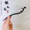 052 Double-sided silver flower hairpin