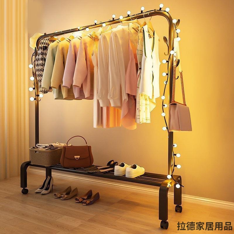 晾衣架落地式室内家用上档次挂衣服晾衣杆子阳台专用晒被子伸缩杆|undefined