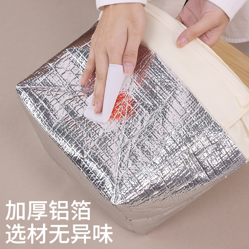 Bolso de almuerzo con cremallera simple bolso de mano papel de aluminio grueso para estudiantes de trabajo bento bolsa de almuerzo bolsa de almuerzo bolsa de arroz de embalaje de aislamiento