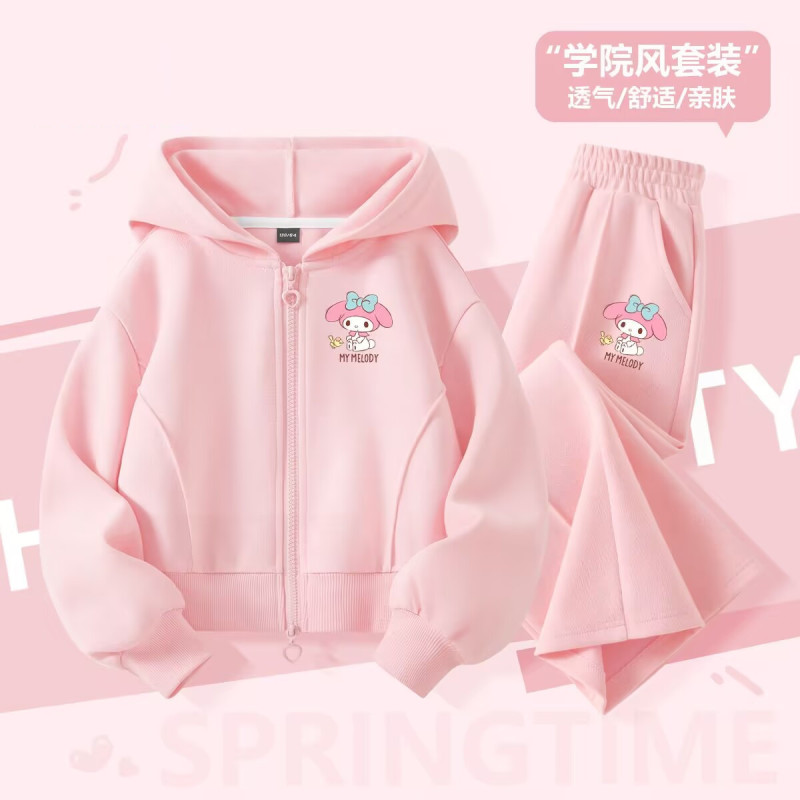 女童秋装套装新款紫色儿童运动服洋气拉链外套两件套女孩秋季衣服|undefined