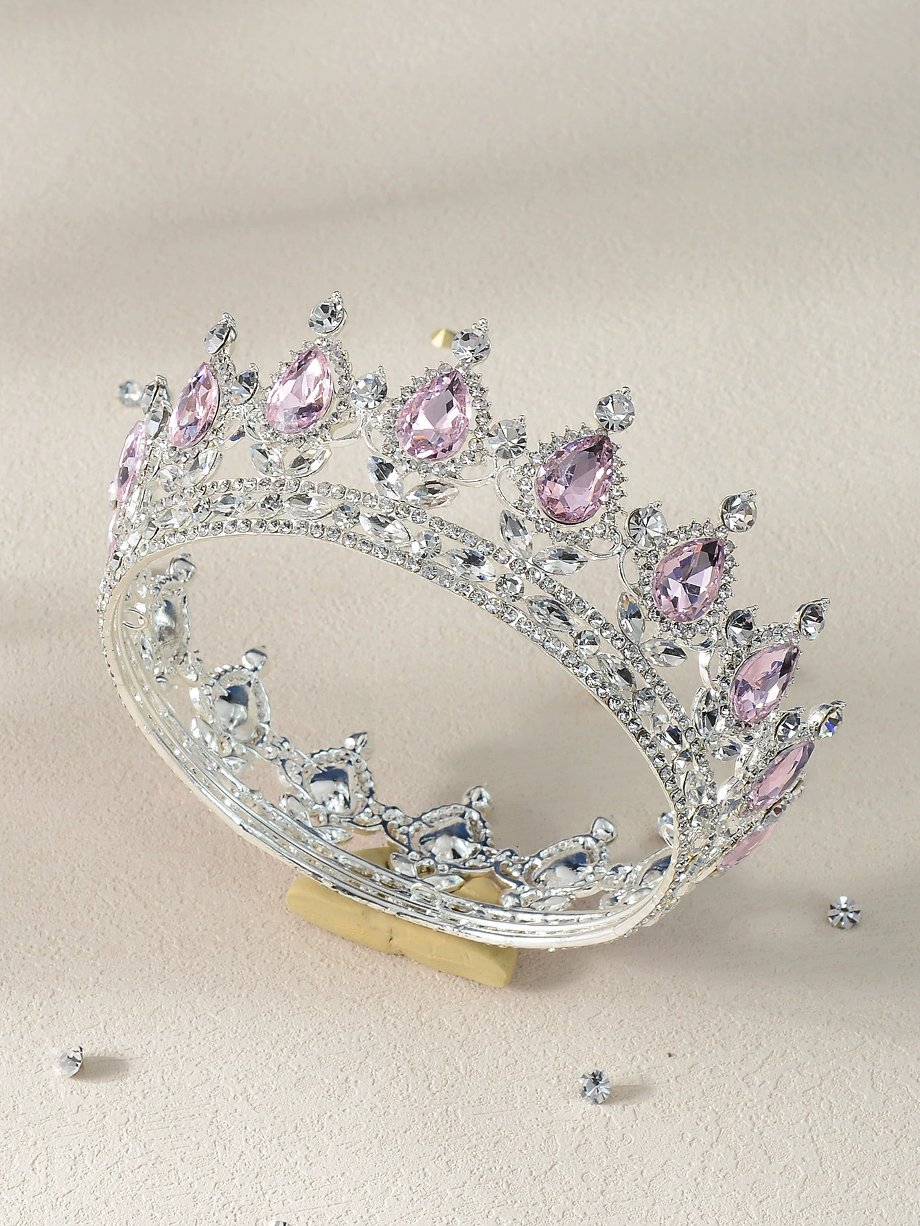Барокко-ретро сплавная корона с rhinestones, маленькая круглая корона невесты, свадебные безделицы оптовый отдел Yiwu