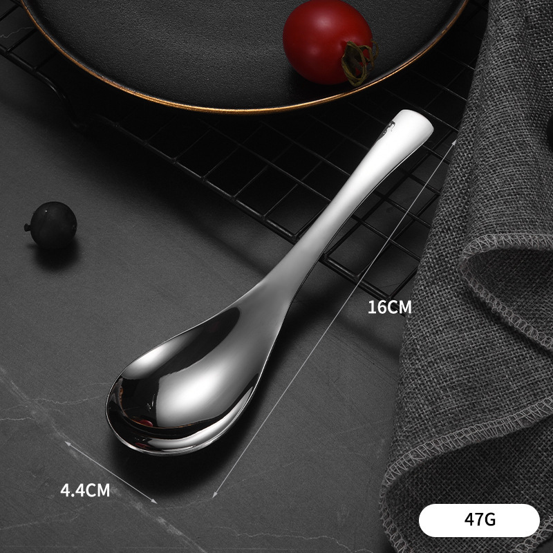 304ステンレス製の宮廷風スプーン、深型中華風スープスプーン、家庭用食器、丸底スプーン、食事用スプーン、スープスプーン|undefined