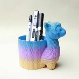 哪吒敖丙结界兽卡皮巴拉羊驼仙人掌针织熊笔筒摆件文具收纳圆形