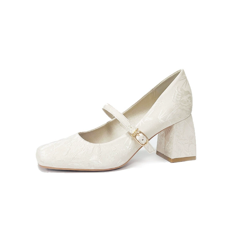Туфли Мэри Джей, элегантный жаккардовый рисунок, каблук-блок 5–7 см, размеры 34–39
