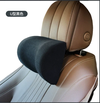 car headrest car neck pillow Headrest - mysterious-black-u-shaped-suede-cloth