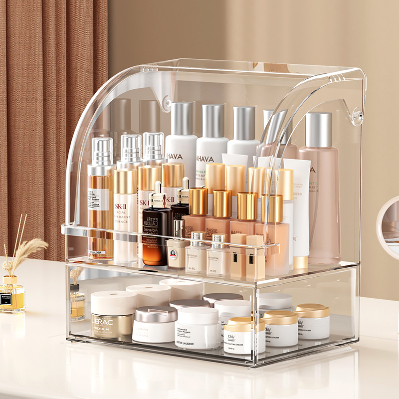Cosmetic Storage Box Dressing Table Lipstick Skin Care Cream Style Desktop Dust-proof Large Capacity Drawer-type Storage Rack