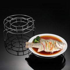 Stainless steel thickened leg round steaming rack non-stick heat insulating rack water separator steaming stand hotel household multi-purpose steaming tray