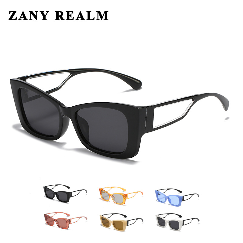 Nuevo Xiaoxiang retro CAT EYE sunglasses cross-border contraste color hueco leche té online emisión en vivo gafas de sol fabricante