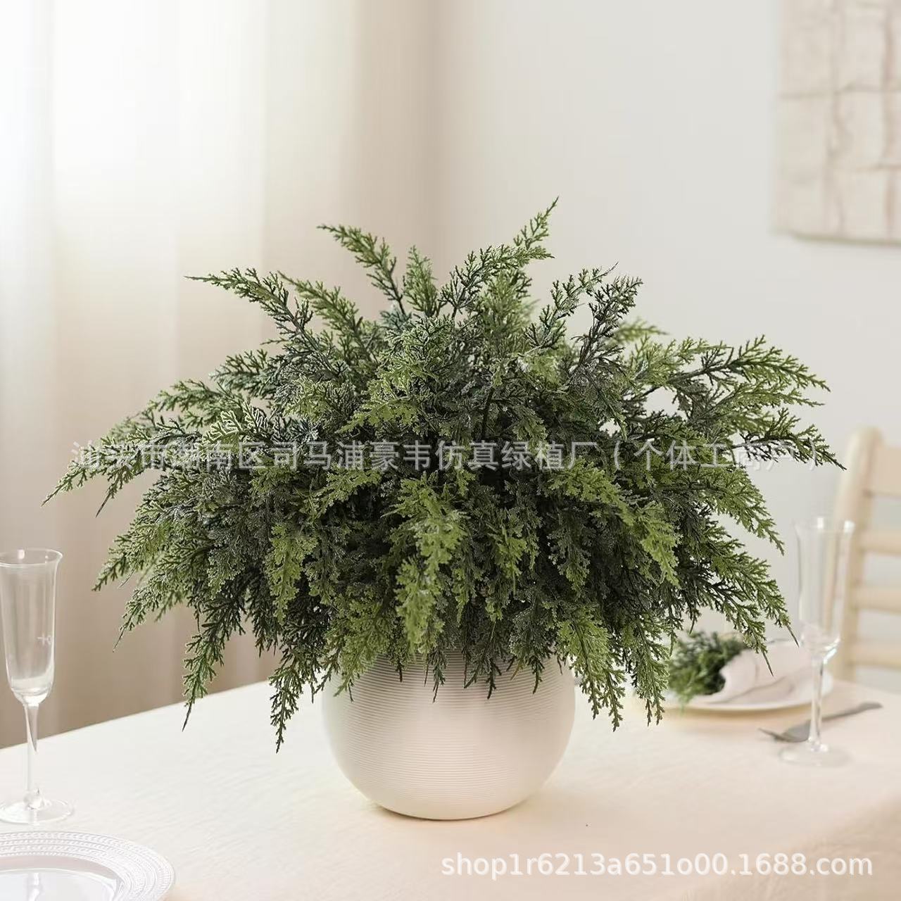 仿真绿植松柏圣诞装饰家居摆件 圣诞树配件 diy花环软胶松针材料