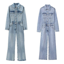 跨境速卖通夏季批发2025街头时尚女装外贸休闲牛仔连体裤跨境