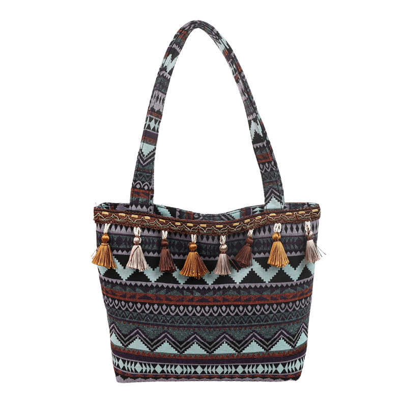 Chaozhou mujeres estampación nacional bolsa de lino 2025 primavera nueva bolsa de mano de gran capacidad bolsa de hombro flange image 11