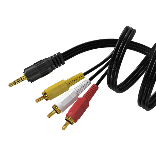 One-to-three audio cable 3.5mm to 3RCA audio cable audio and video connection cable TV box three lotus head AV cable