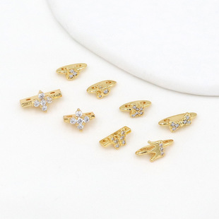 ��ɫ18K�������Y�p���ſ��p�׸���΢��ʯDIY�Ʒ�������D43