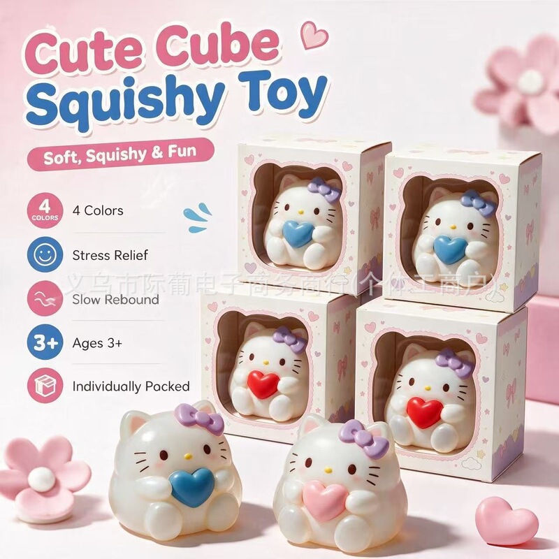 Cross-border bestseller Kitty cat Christmas snowman squishy toy, slow rebound stress-relief venting toy, cute KT cat ornament Cross-border bestseller Kitty cat Christmas snowman squishy toy, slow rebound stress-relief venting toy, cute KT cat ornament