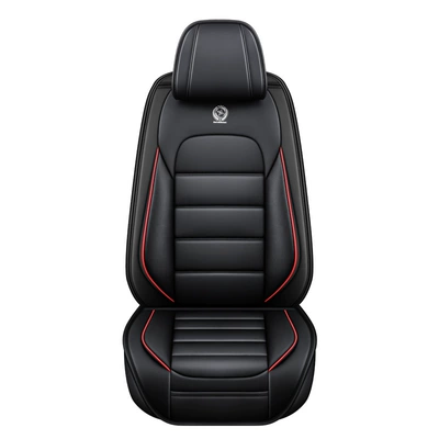 Cover, Breathable for Summer, All-Season Seat cushion, seat cover - black-and-red-front-single-seat