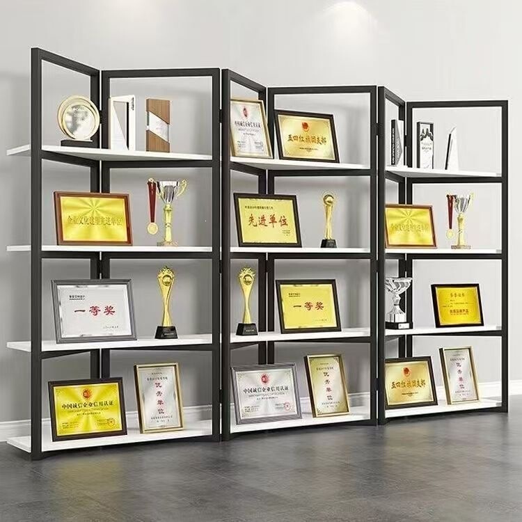 Honor Wall Display Rack, Wrought Iron Floor-Standing Storage Rack, Bookshelf, Office Certificate Trophy Sample Display Rack, Partition Rack Honor Wall Display Rack, Wrought Iron Floor-Standing Storage Rack, Bookshelf, Office Certificate Trophy Sample Display Rack, Partition Rack