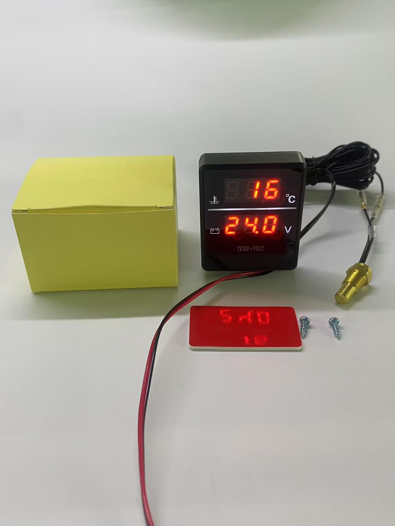 Car, Truck, Agricultural Vehicle Modified Led Digital Water Temperature and Pressure Gauge Digital Display Water Temperature and Voltage Meter Two-In-One