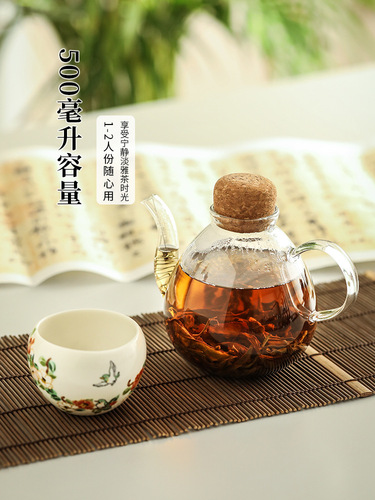 444Z wholesale high temperature resistant electric ceramic stove household teapot around the stove teapot filter glass tea set for one person