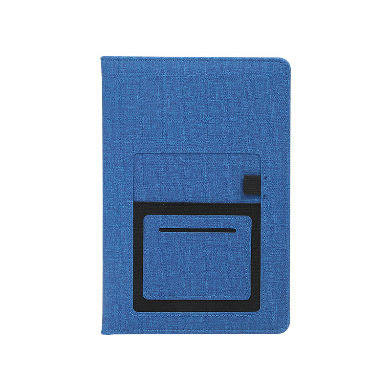 코튼 천 컬러 변환 PU 노트패드 커버 모바일 폰 포켓 가죽 비즈니스 노트북