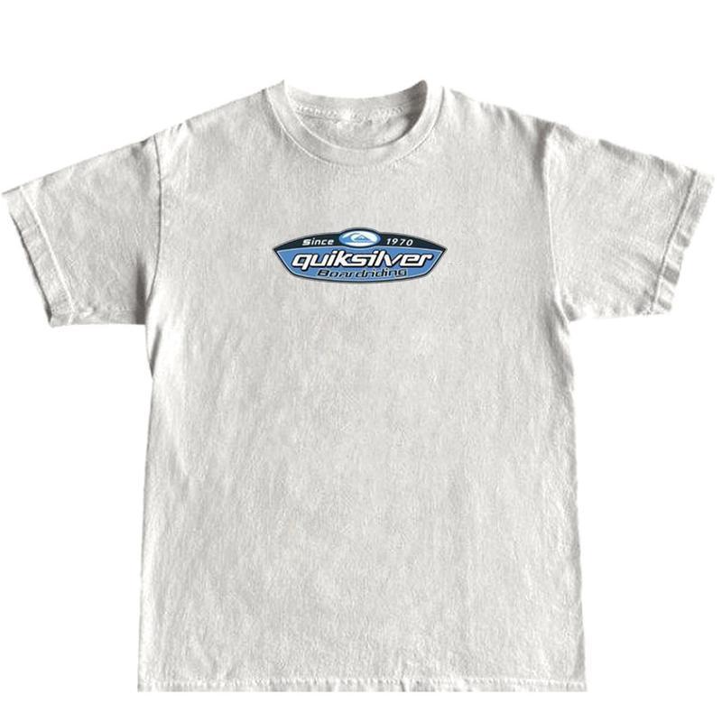 European Size Pure Cotton T-Shirt Retro 90S Quiksilver Performance Skateboarding Cr European Size Pure Cotton T-Shirt Retro 90S Quiksilver Performance Skateboarding Cr