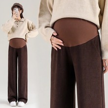 孕妇裤子春秋款外穿阔腿裤秋冬季大码直筒长裤孕妇装春装一件代发