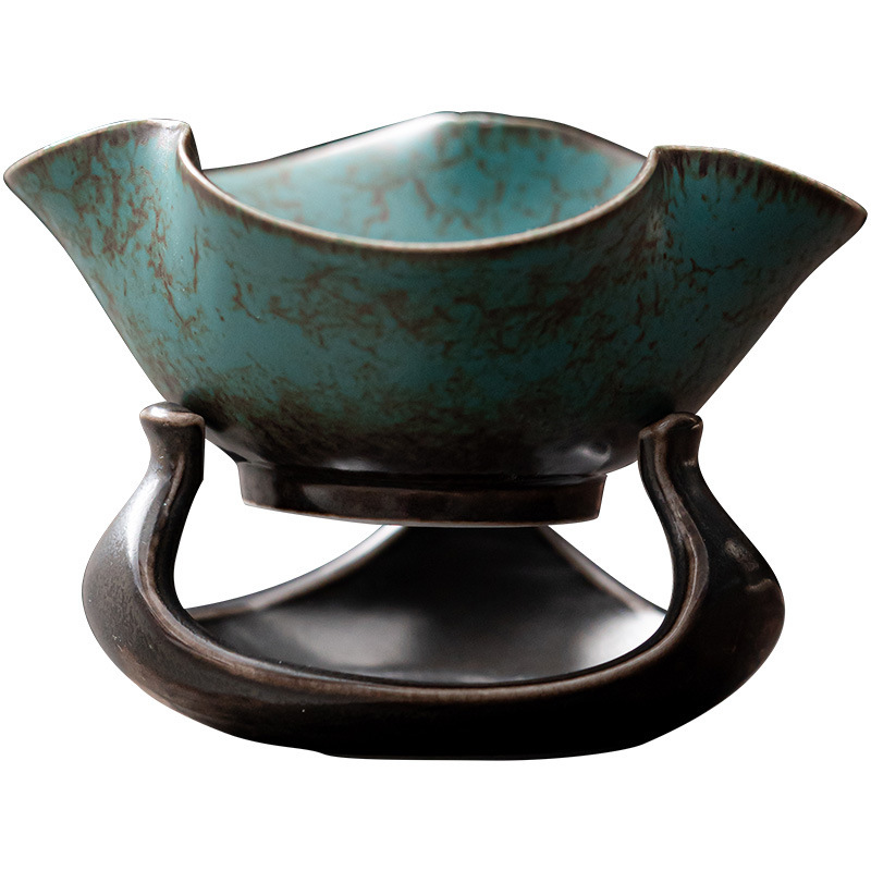 Jianying vintage colador de té de cerámica colador de té de Kung Fu juego de té colador de residuos de té colador de té base