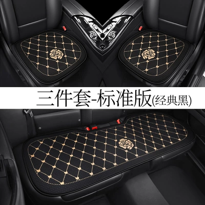 Half Pack Camellia Seat Cushion, Seat cushion, seat cover - black-rose-f009-three-piece-set