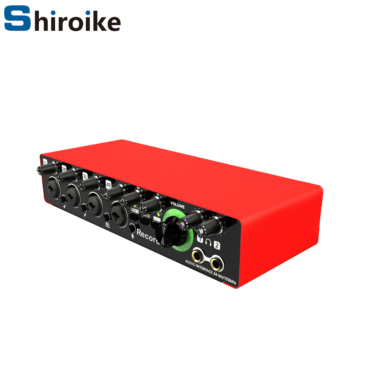 Cross-Border 4-Way Audio Interface Dual-Channel External Microphone Sound Card Professional Recording Music Team Audio Dubbing Headphones