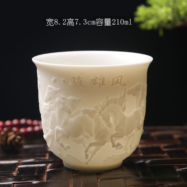 Tea Set Suet Jade Tea Tasting Cup Kung Fu Tea Cup Heart Sutra Baifu Master Cup White Porcelain Ceramic Cup Single Cup Tea Bowl Tea Set Suet Jade Tea Tasting Cup Kung Fu Tea Cup Heart Sutra Baifu Master Cup White Porcelain Ceramic Cup Single Cup Tea Bowl