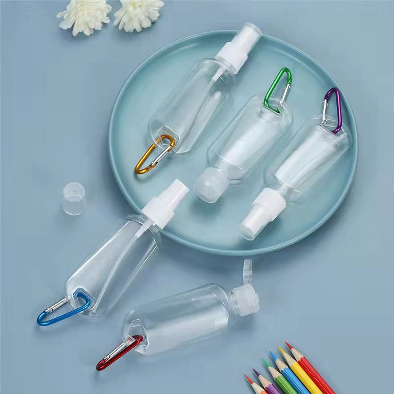 50ml colored mountain climbing hook spray bottle lotion bottle portable soap-free hand sanitizer dispenser