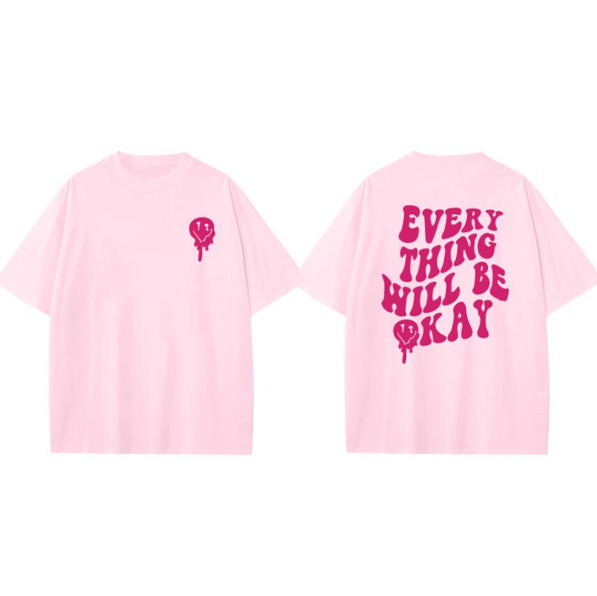 Verano Y2K tops de mujer casual retro de manga corta niña suelta cuello redondo camiseta negra Pedido mínimo de una pieza