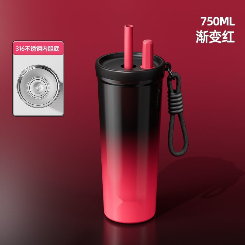 大容量ステンレス鋼の新しいスタイルの高品質セラミックポータブル断熱車用ストローコーヒーカップ断熱|undefined