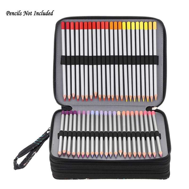 Estuche de lápices para estudiantes de gran capacidad 2024, 120 agujeros, suministros de pintura artística, bolsa de almacenamiento de lápices multifuncional