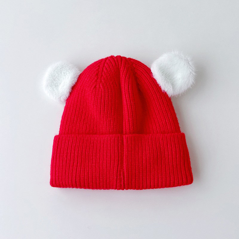 Sombreros para bebés, sombreros de lana de invierno, sombreros rojos de Año Nuevo, sombreros de punto para bebés, sombreros para hombres y mujeres, sombreros de pequeño mes