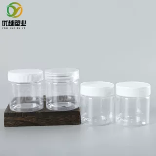 定制100ml透明塑料罐广口密封罐烤肉干蘸料塑料瓶pet丙烯颜料罐