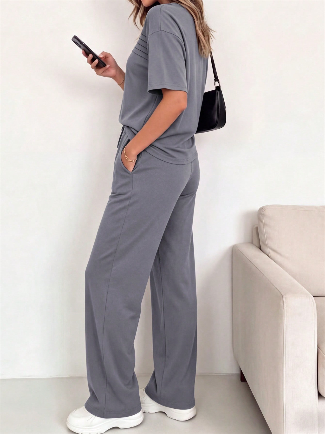Women's Clothing Women's Spring/Summer Short-Sleeved Two Piece Set Fashion Trendy Casual Goods For Formal & Casual For Women_ecoleips.com