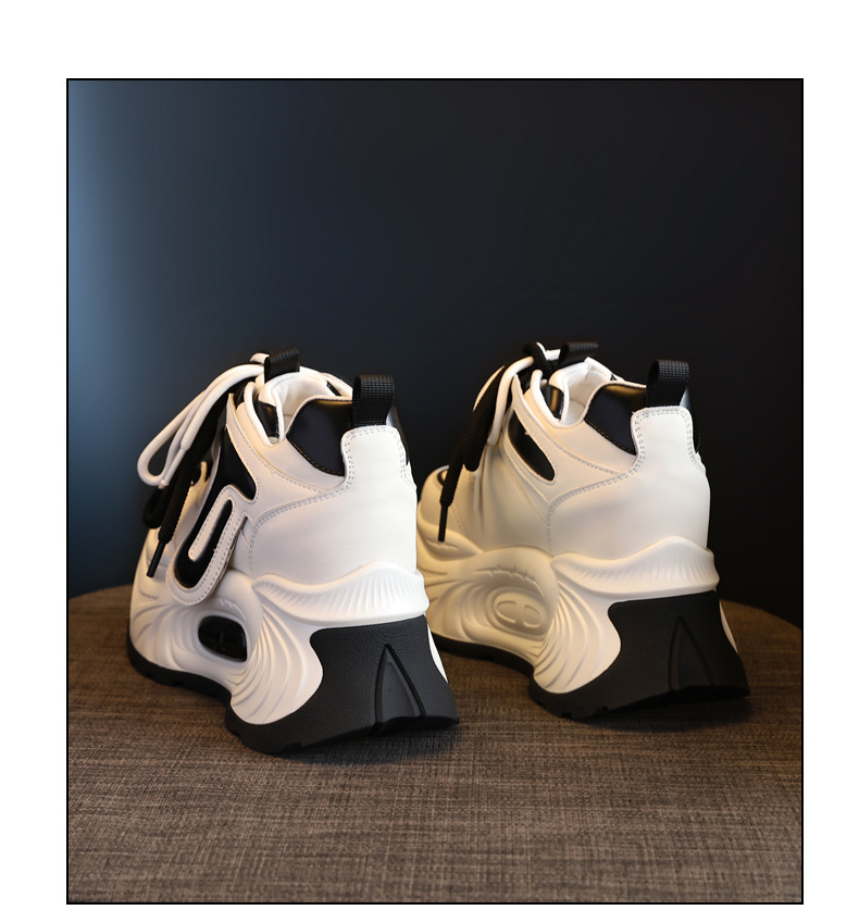 Giày sneaker nữ đế dày tăng chiều cao phong cách bánh xốp mềm mại — Màu be chi tiết 23