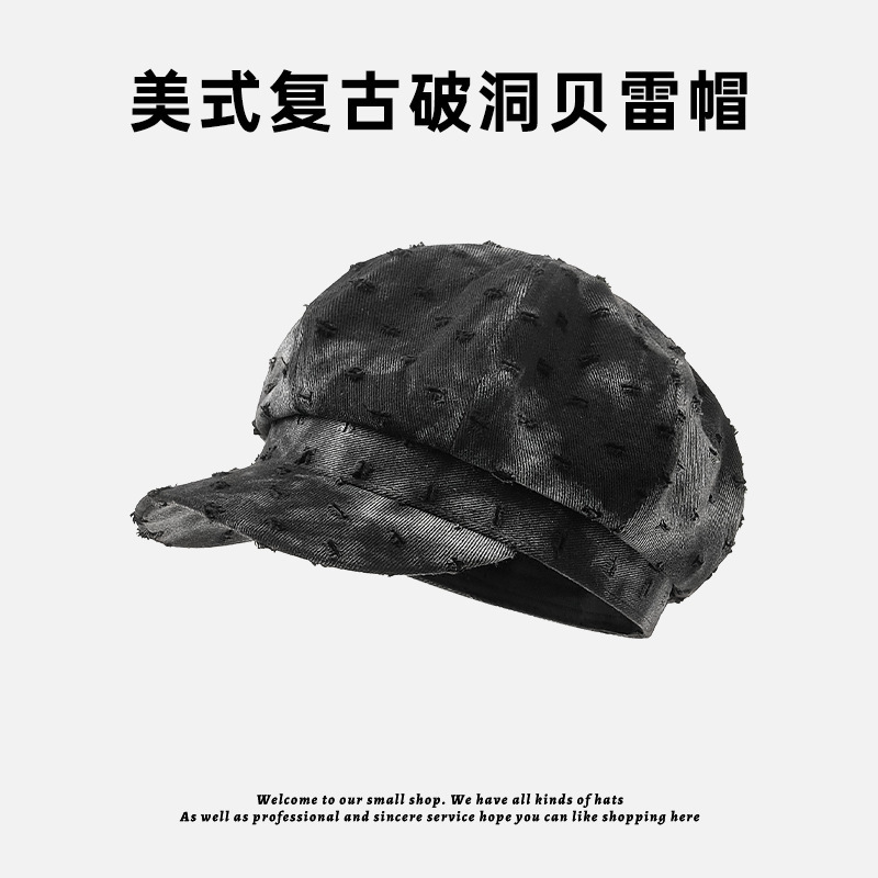 高级感贝雷帽子女秋冬季时尚百搭显脸小画家帽清新甜美八角报童帽|undefined