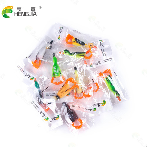 HENGJIA popular Lua double leg propeller duck bionic fake bait black fish Lua frog bait